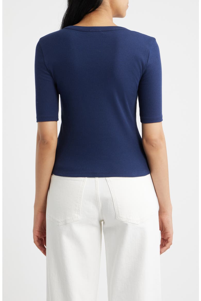 Scoop Neck Henley Tee, Alternate, color, BLACK IRIS