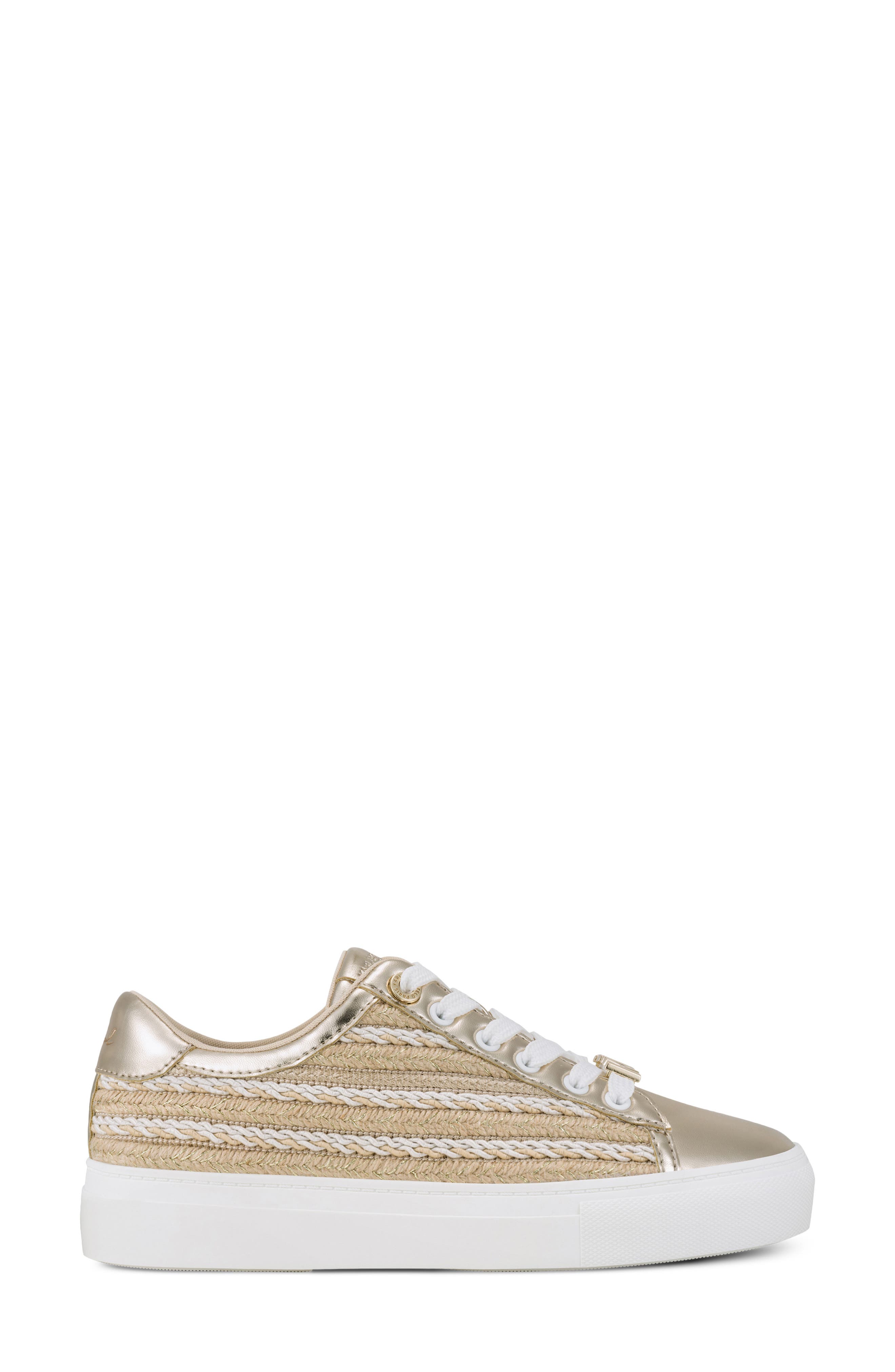 KARL LAGERFELD PARIS Cate Sneaker, Alternate, color, Natural/ White Gold