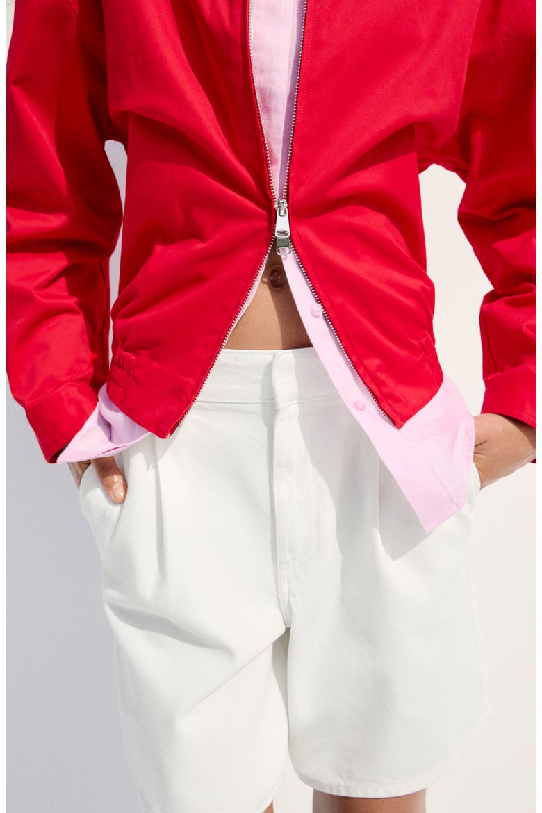 Mid Rise Denim Bermuda Shorts, Alternate, color, OFF WHITE