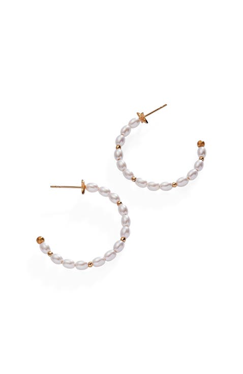 Rice Pearl Hoop Earrings