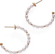Alex and Ani Rice Pearl Hoop Earrings