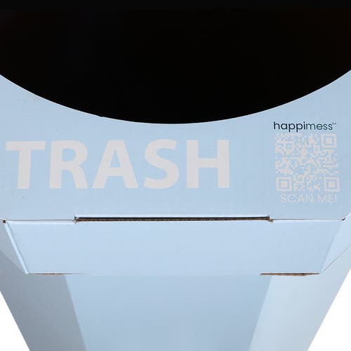 Happimess Fleur 25-gallon Classic Disposable Corrugated Cardboard Event Trash Can And Recycling Bin In Blue