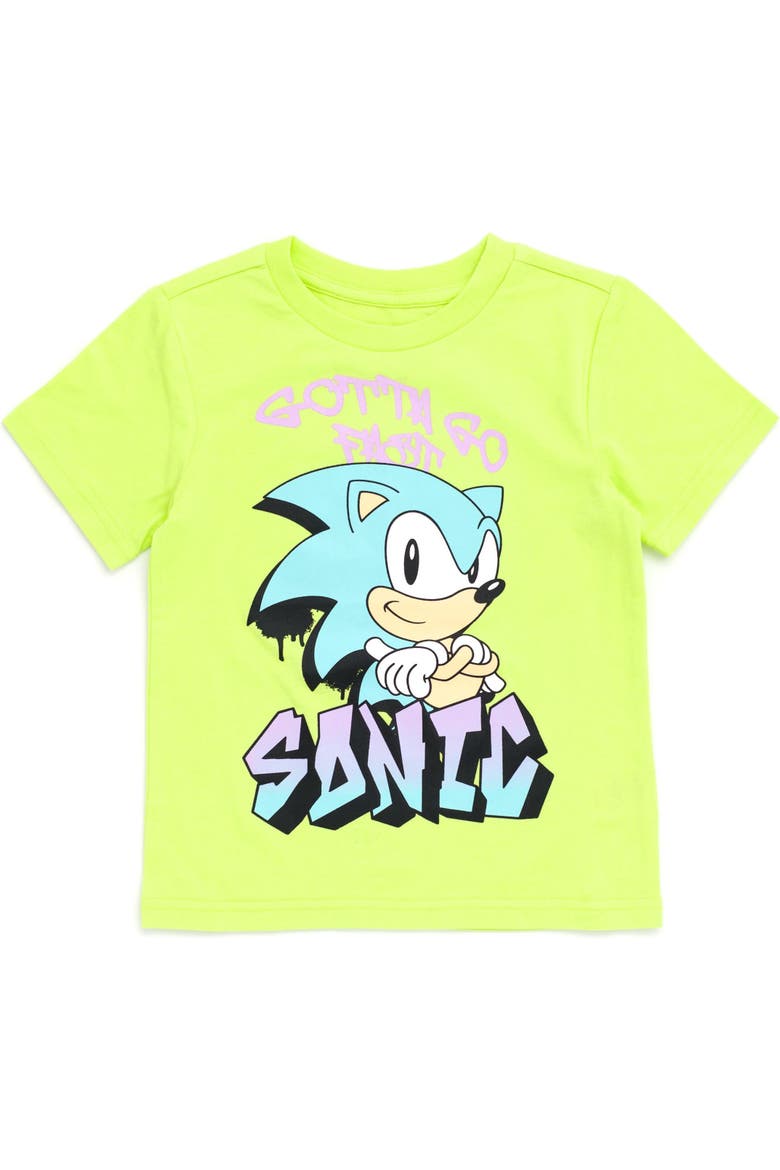 Sonic the Hedgehog 2-Piece T-Shirt and Shorts Set, Alternate, color, Sonic Neon Green