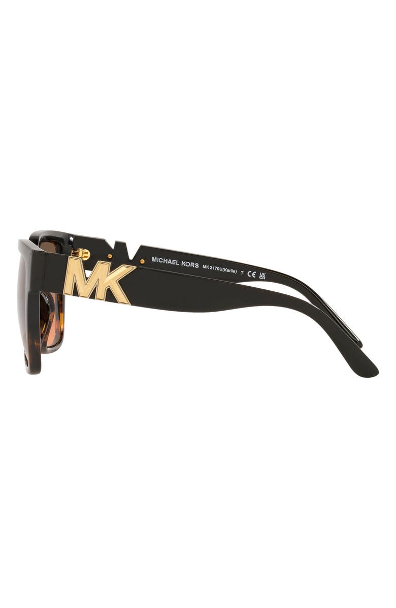 Michael Kors 54mm Gradient Square Sunglasses, Alternate, color, Black Dark Tort/ Grey