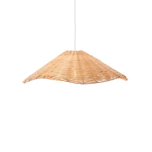 The Artisan & Company Lotus Rattan Pendant Ceiling Light In Natural