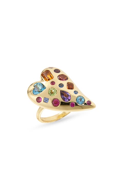 Rock Candy Valentina Semiprecious Rainbow Heart Ring