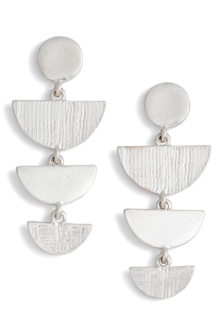Etched Chandelier Earrings, Main, color, RHODIUM