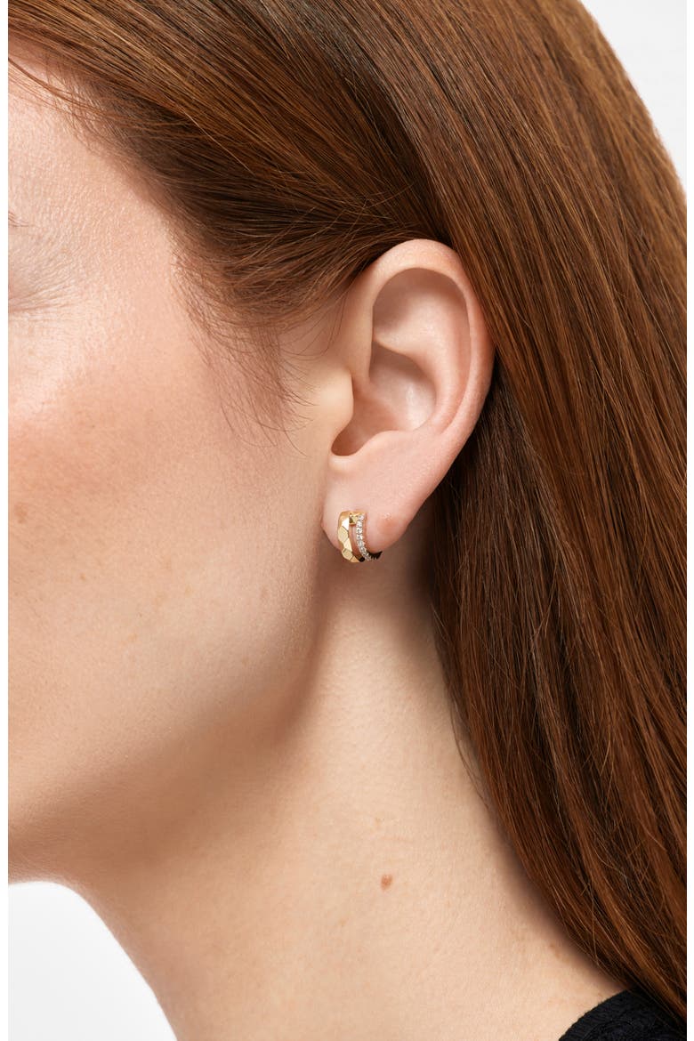 Esme Cubic Zirconia Huggie Hoop Earrings, Alternate, color, GOLD