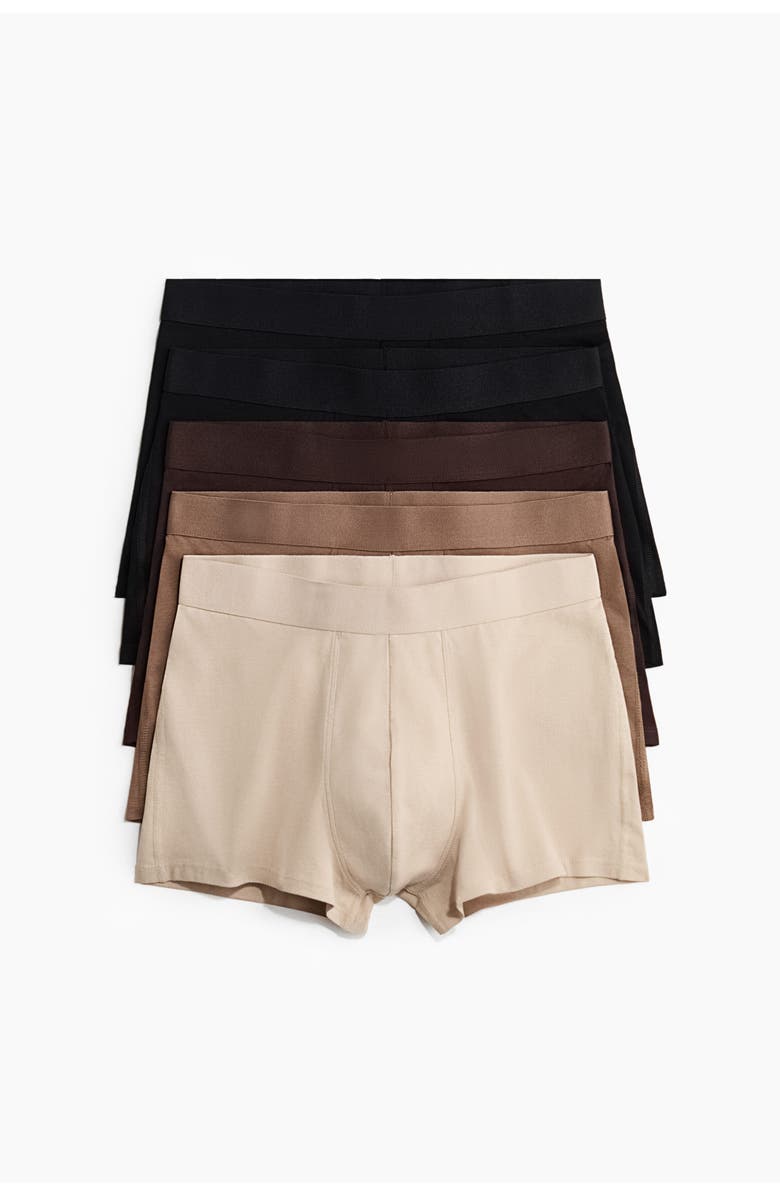 H&M 5-pack Short Trunks With Lycra<sup>®</sup>, Main, color, Beige/Dark Brown