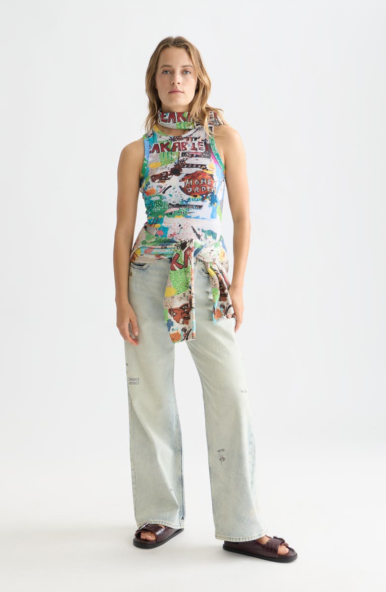 Scotch & Soda x Basquiat Print Rib Tank, Alternate, color, Basquiat Unbreakable