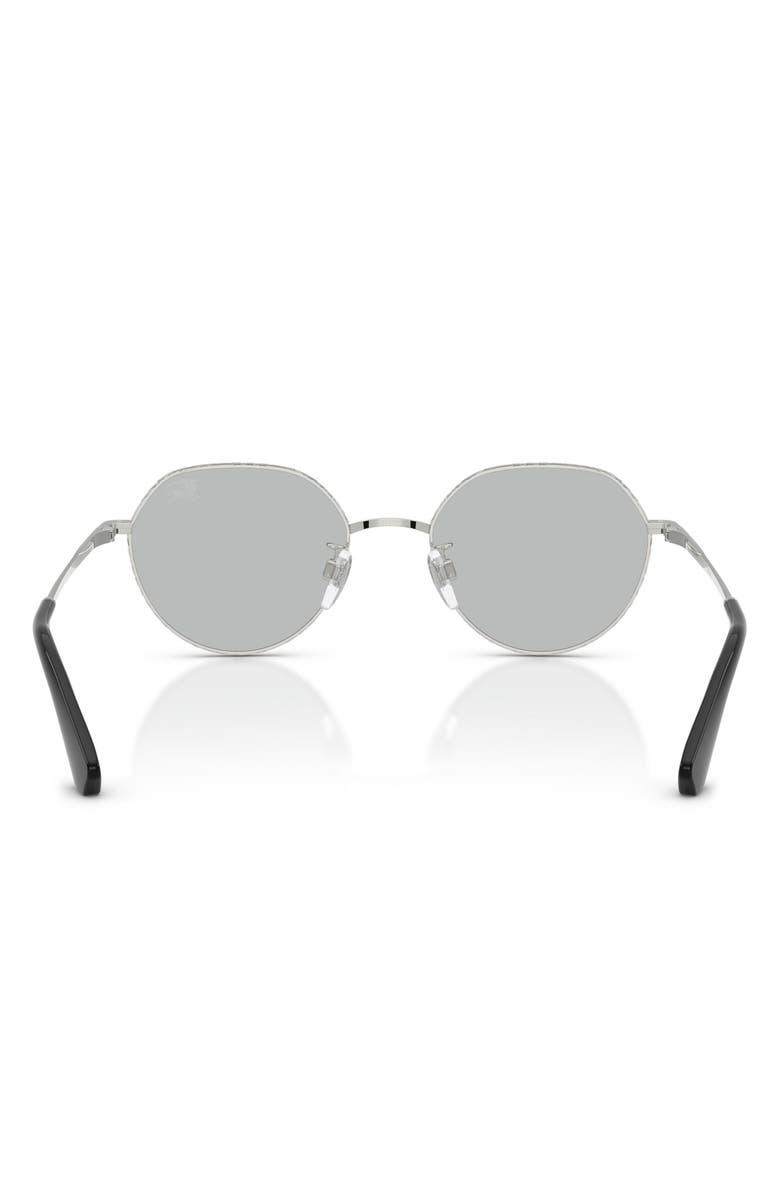 Burberry 51mm Round Sunglasses, Alternate, color, Silver / Light Grey