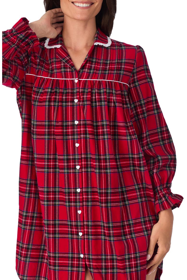 Flannel Nightgown, Alternate, color, REDPLAID