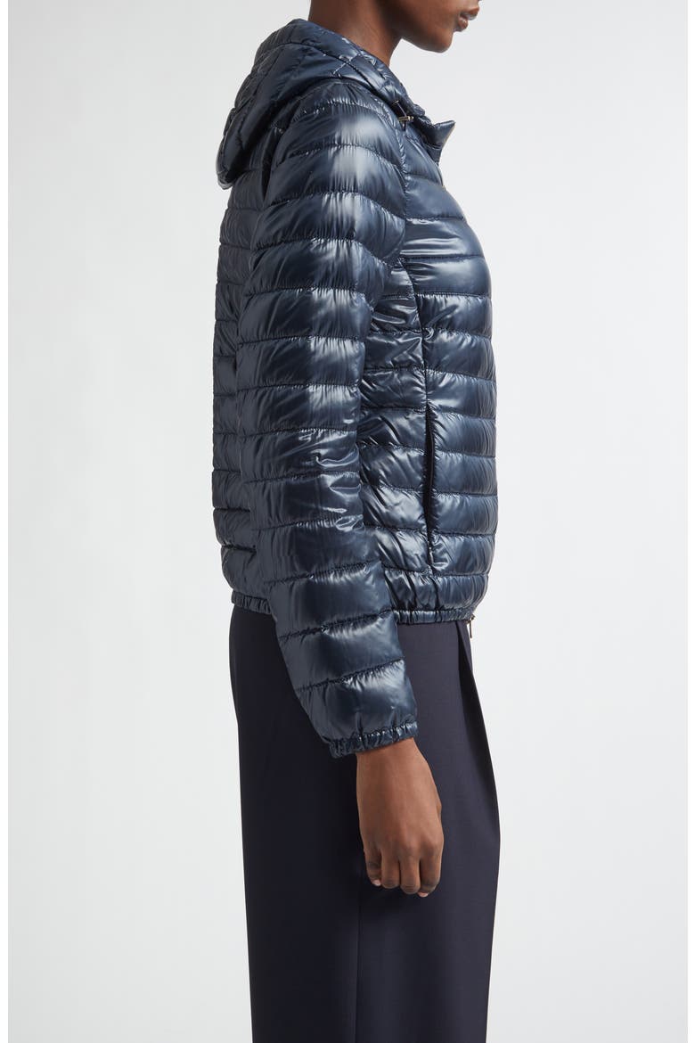 Angela Hooded Ultralight Nylon Down Bomber Jacket, Alternate, color, 9200 NAVY
