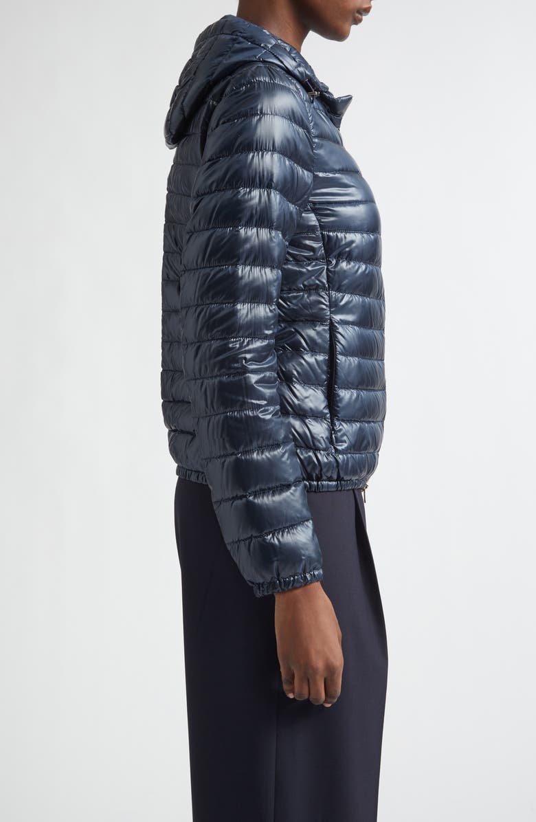 Herno Angela Hooded Ultralight Nylon Down Bomber Jacket, Alternate, color, 9200 Navy