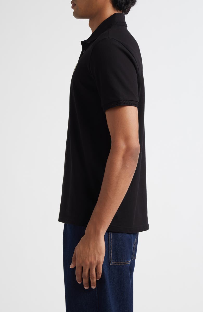 Moncler Logo Patch Cotton Piqué Polo, Alternate, color, Black