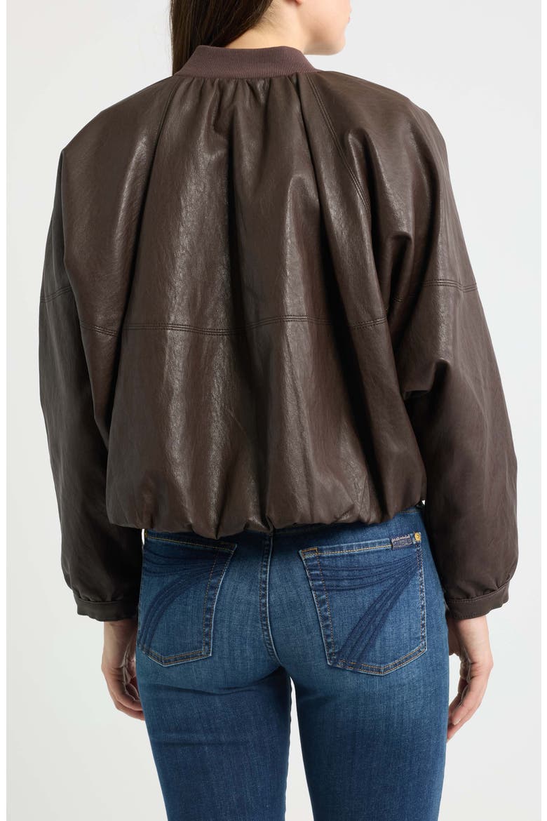 Faux Leather Jacket, Alternate, color, BROWN