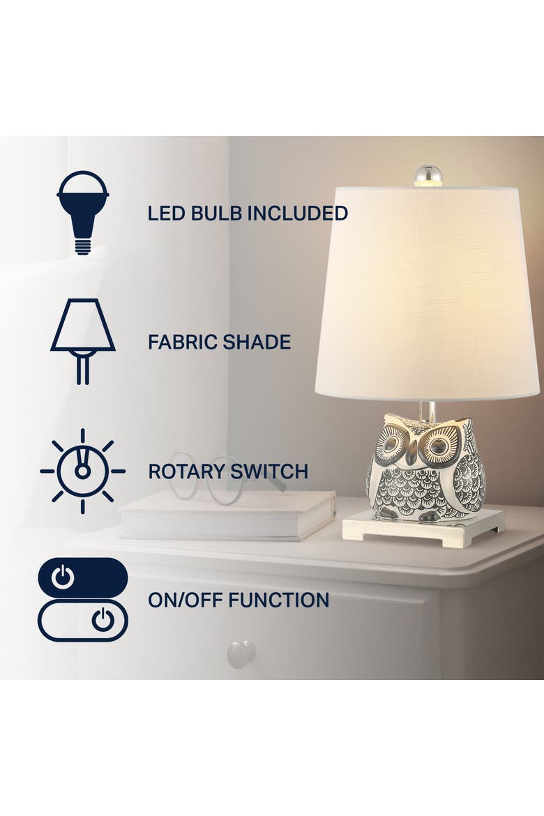 Justina Ceramic Mini LED Table Lamp, Alternate, color, Black/White
