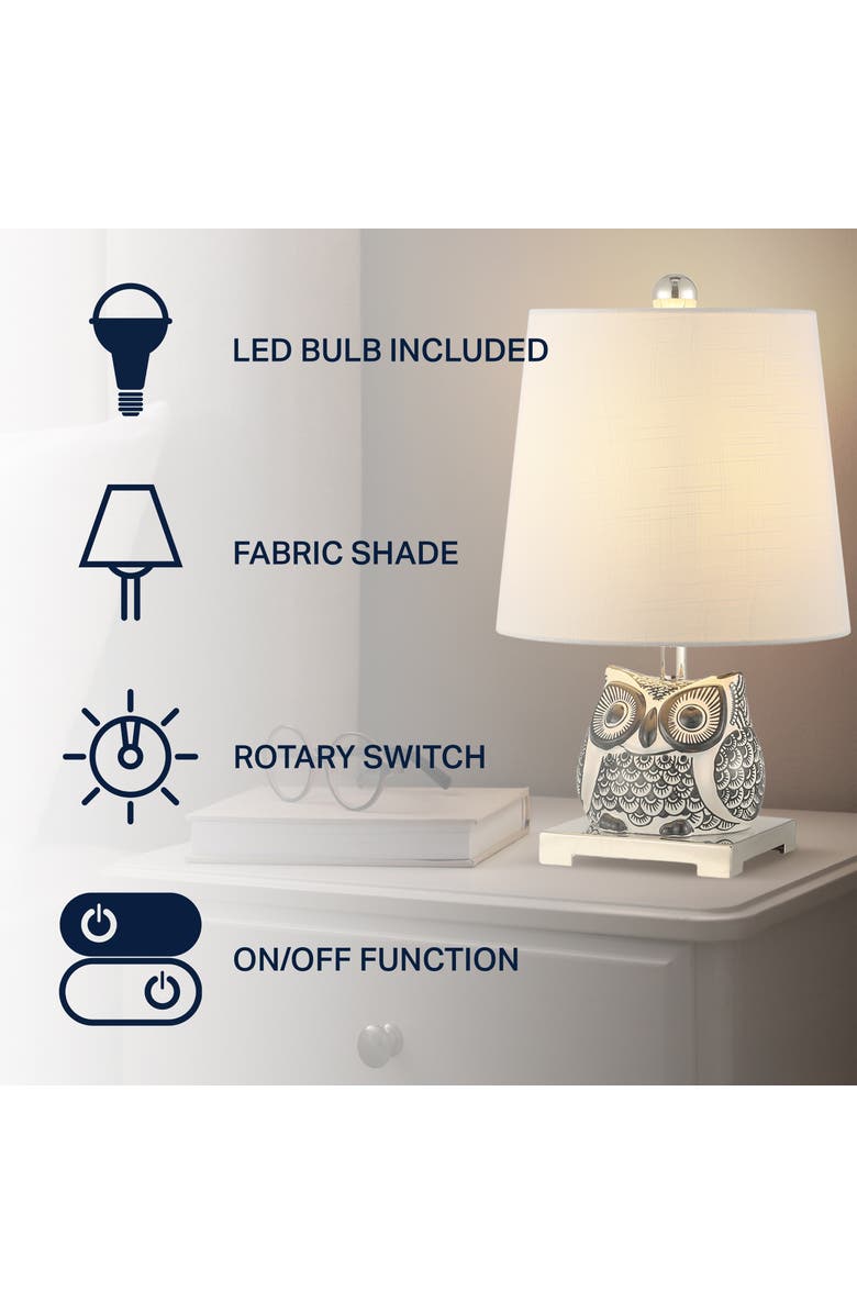 JONATHAN Y Justina Ceramic Mini LED Table Lamp, Alternate, color, Black/White