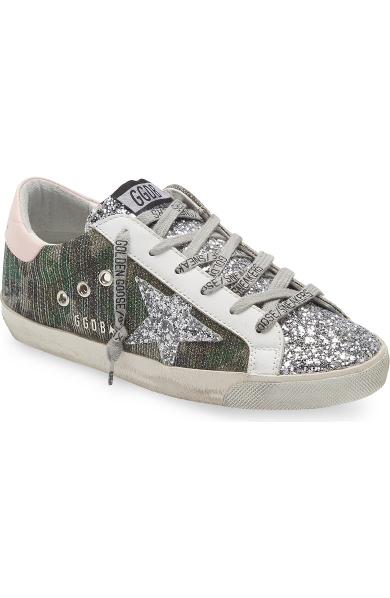 Golden Goose Super-Star Low Top Sneaker, Main, color, Green/ Silver/ Pink/ White