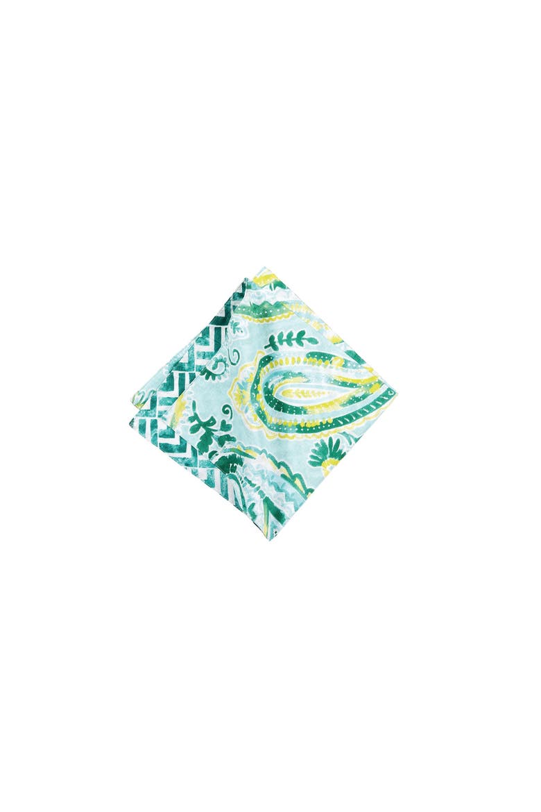 Jade Cotton Reversible Cloth Napkin Set of 6, Main, color, Blue
