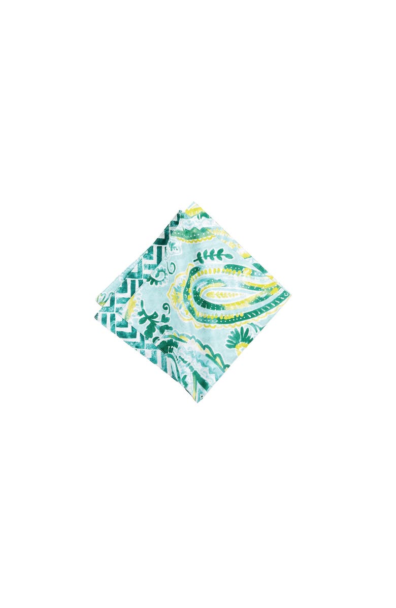 C&F Home Jade Cotton Reversible Cloth Napkin Set of 6, Main, color, Blue