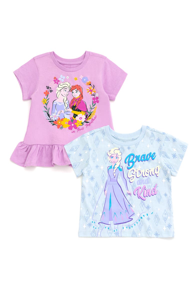 Frozen 2-Pack Short Sleeve T-Shirts, Main, color, Frozen Purple Light
