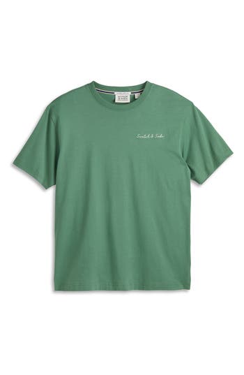 Scotch & Soda Logo Graphic T-shirt In Green