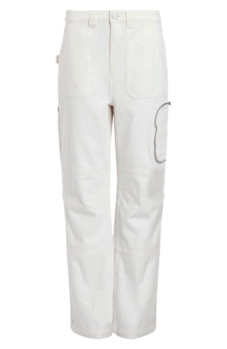 AllSaints Florence Straight Leg Cargo Jeans, Alternate, color, Off White