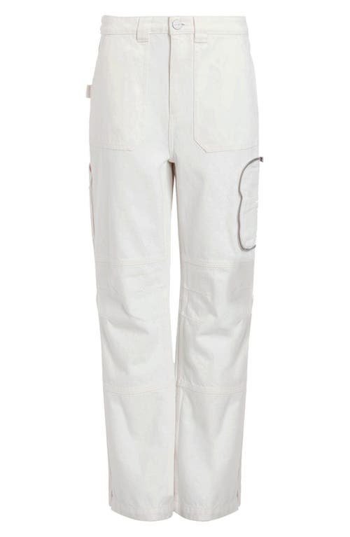 Allsaints Womens Off White Florence Zip-pocket Straight Mid-rise Jeans In Off White