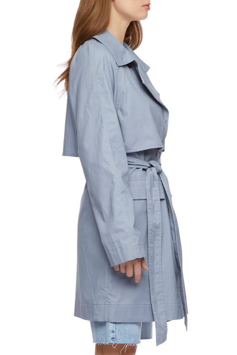 Cotton Twill Trench Coat, Alternate, color, DUSTY BLUE