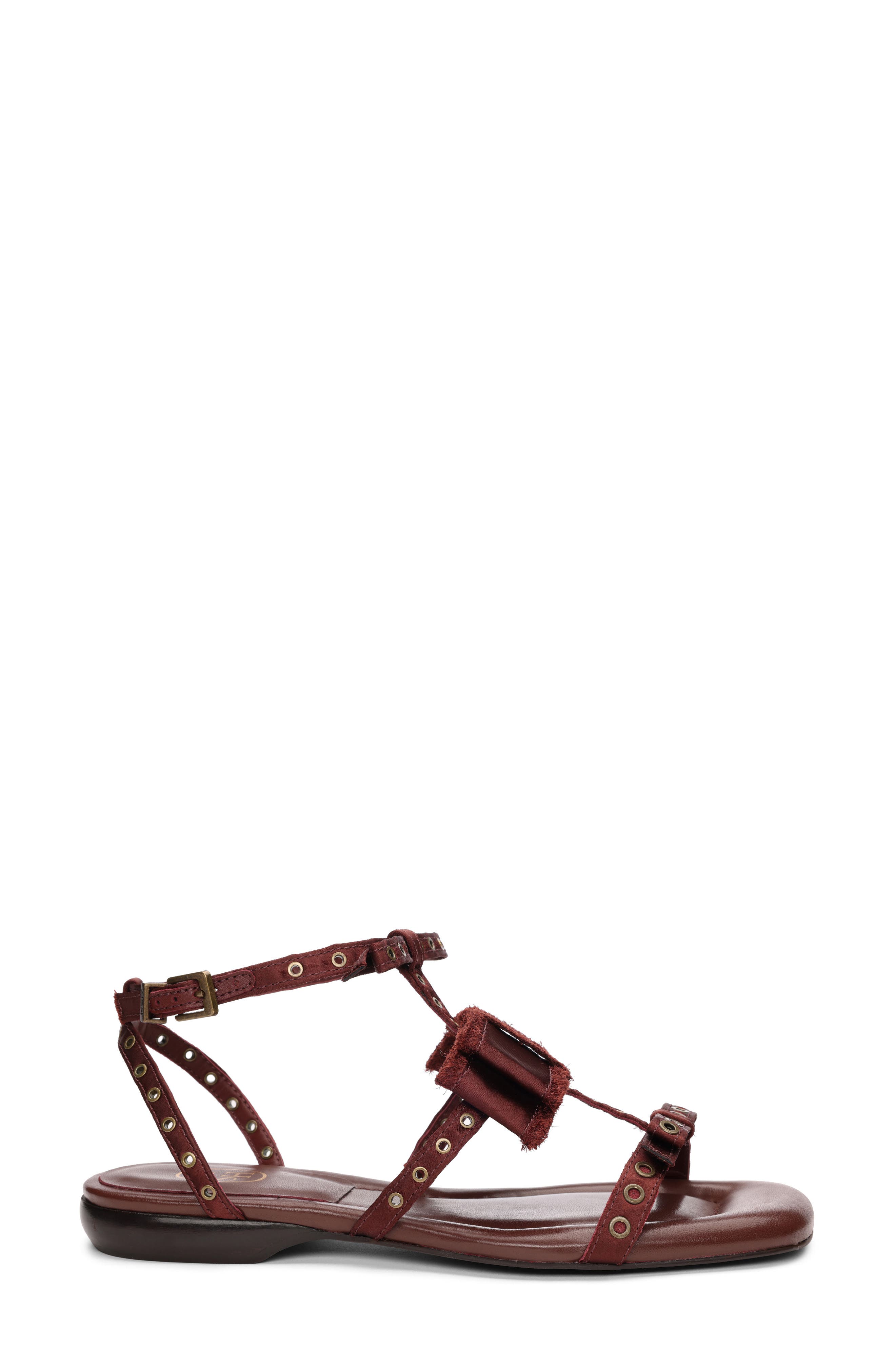 Ash Rachel Studded Ankle Strap Slide Sandal, Alternate, color, Marsala