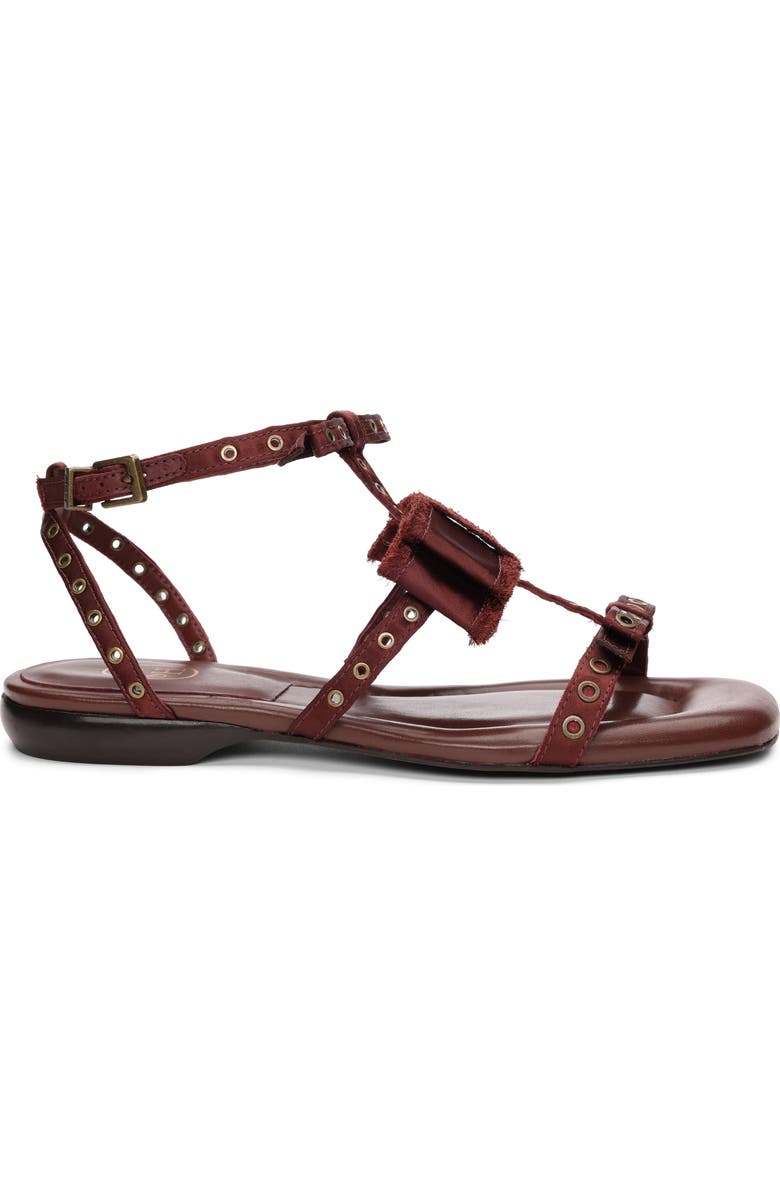 Ash Rachel Studded Ankle Strap Slide Sandal, Alternate, color, Marsala