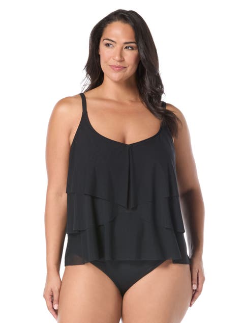 Lotus Ruffle Tankini Top (DD-Cup)