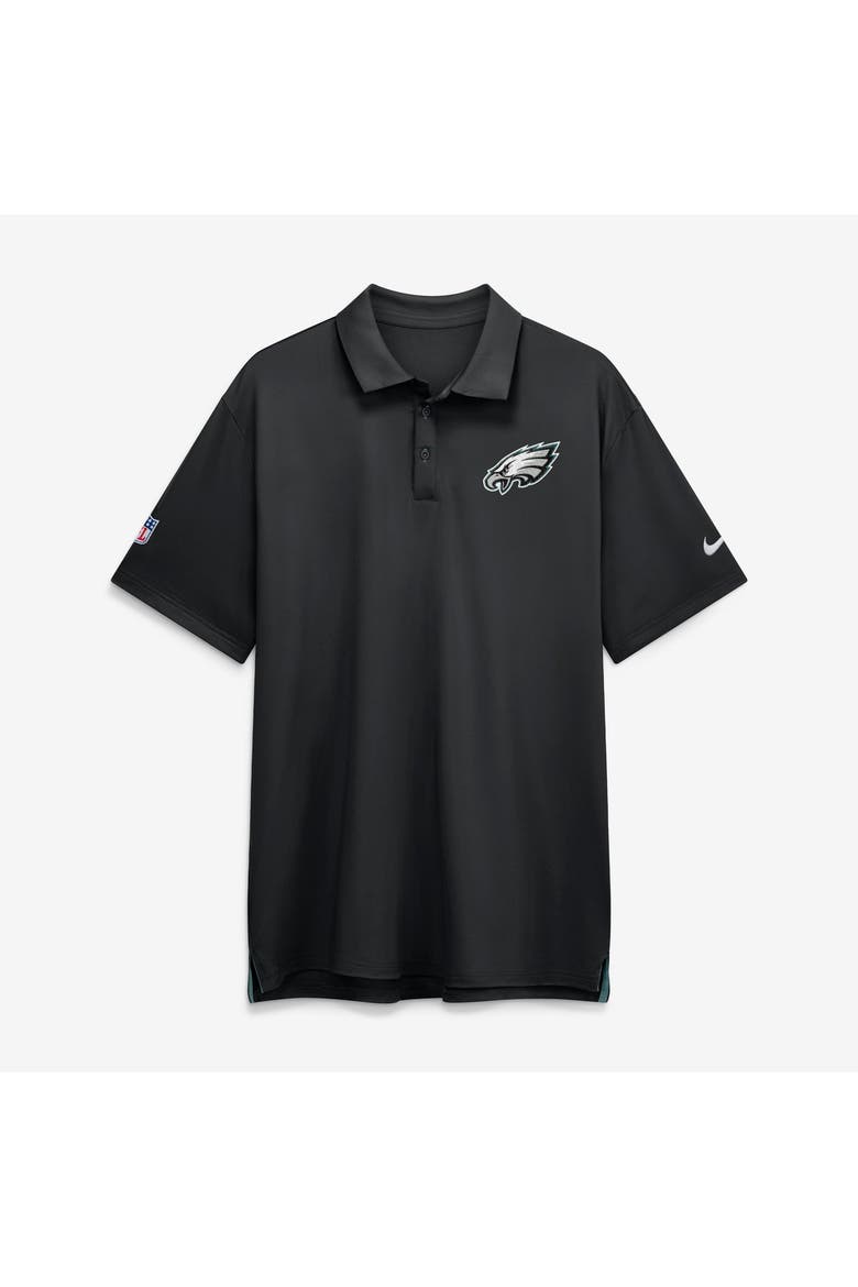 Men's Nike Black Philadelphia Eagles Sideline Powerful Blocking Dri-FIT Tour Polo, Main, color, Black