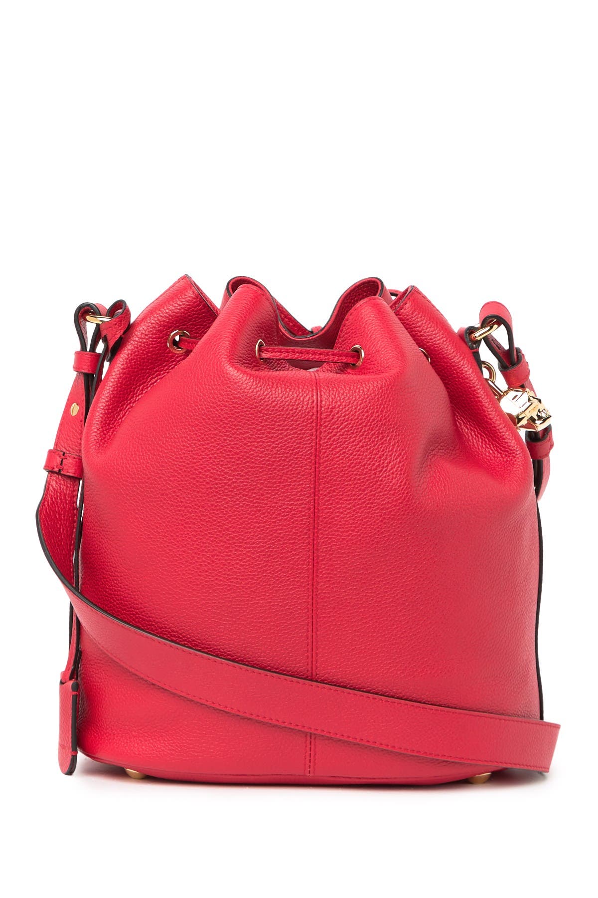 McQueen Padlock Skull Leather Bucket Bag, Alternate, color, 
