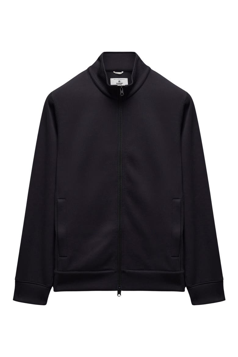Double Knit Rally Track Jacket, Alternate, color, BLACK