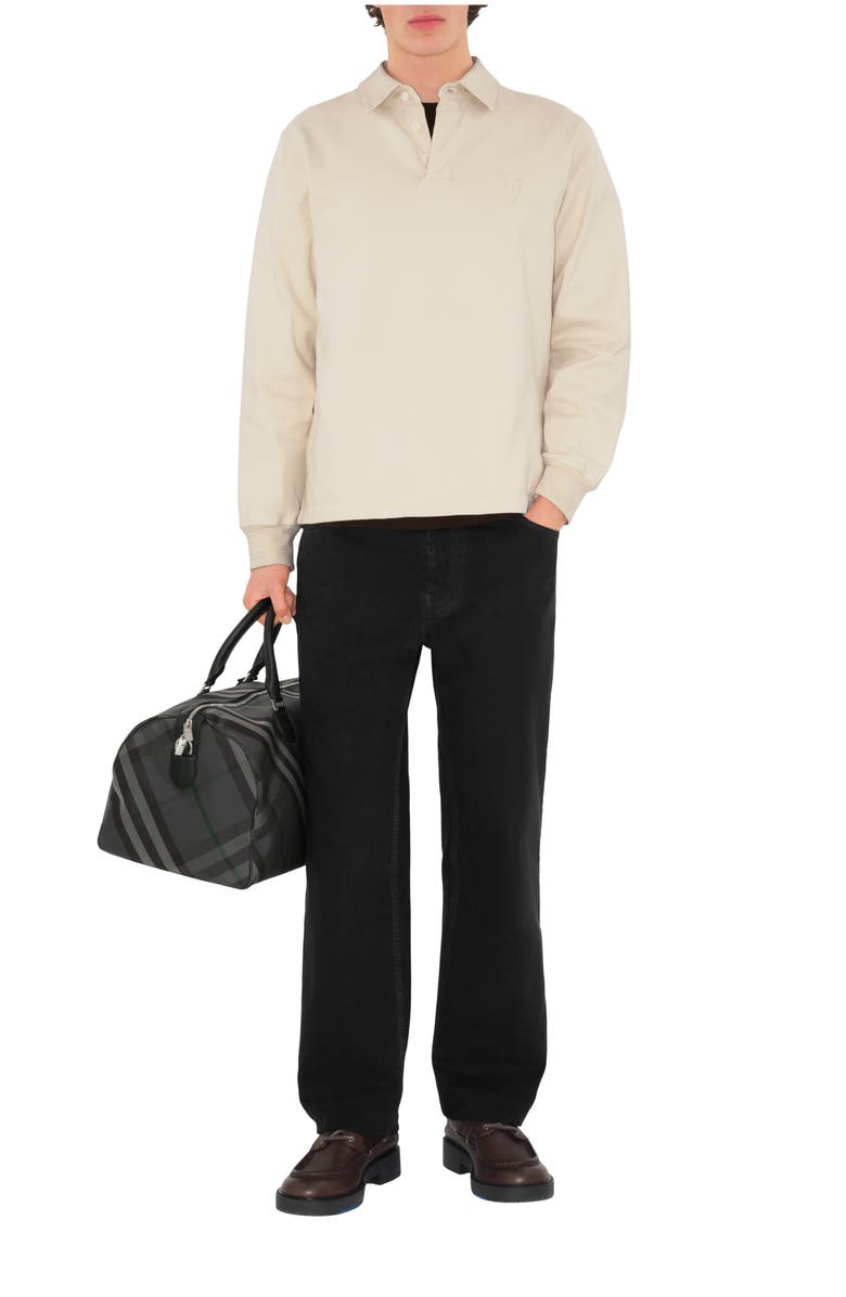 Burberry Long-sleeve Cotton Polo Shirt, Main, color, 