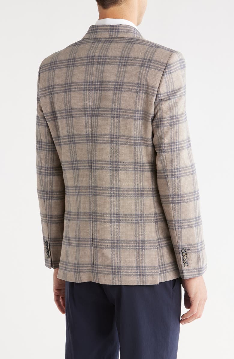 SOUL OF LONDON Plaid Sport Coat, Alternate, color, Beige/ Beige