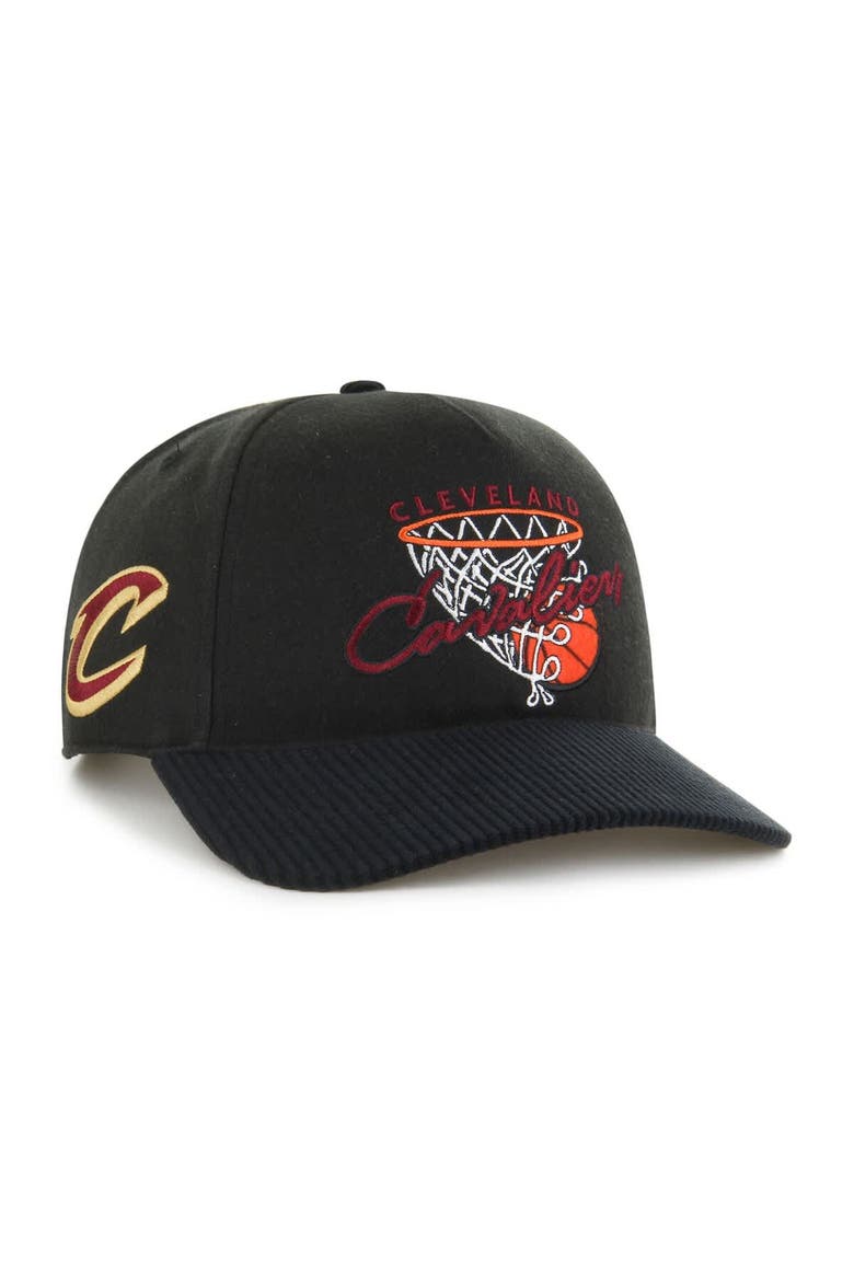 Men's '47  Black Cleveland Cavaliers Nothing But Net Hitch Adjustable Hat, Main, color, Black