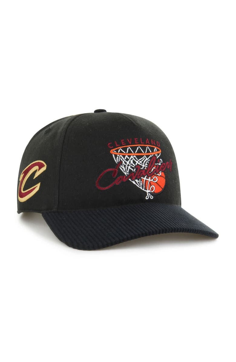'47 Men's '47  Black Cleveland Cavaliers Nothing But Net Hitch Adjustable Hat, Main, color, Black