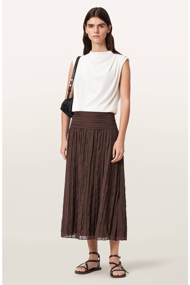 Asal Midi Skirt, Alternate, color, BITTER BROWN