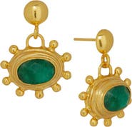 Ottoman Hands Zand Emerald Drop Earrings