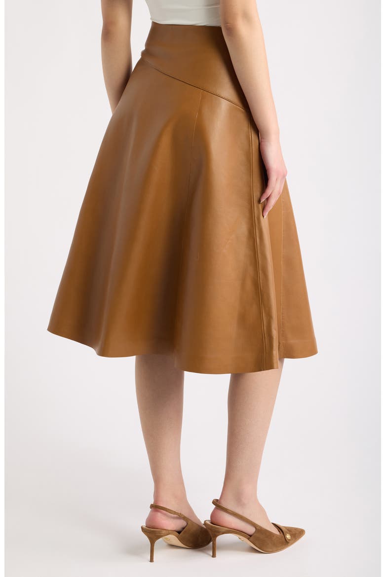 Sekana Leather Midi Skirt, Alternate, color, RUBBER
