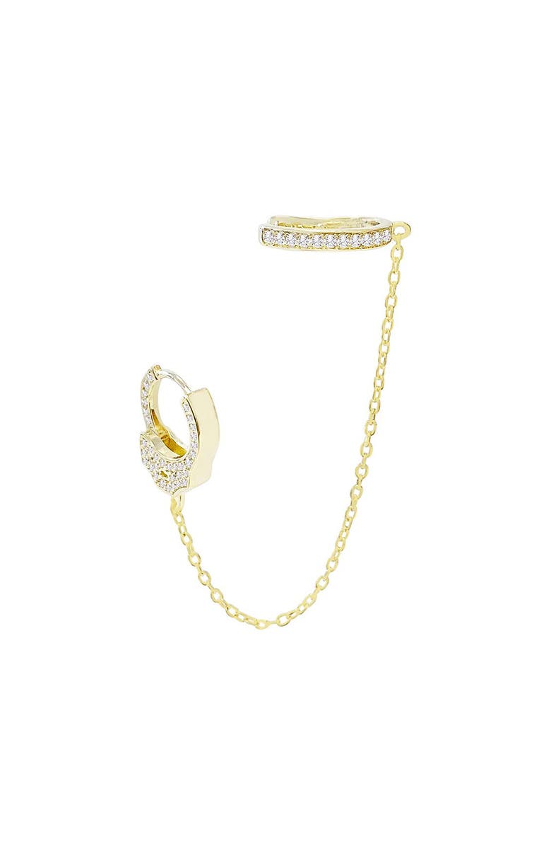 BY ADINA EDEN Adina's Jewels Handcuff & Hoop Stud & Cuff Single Earring, Main, color, 