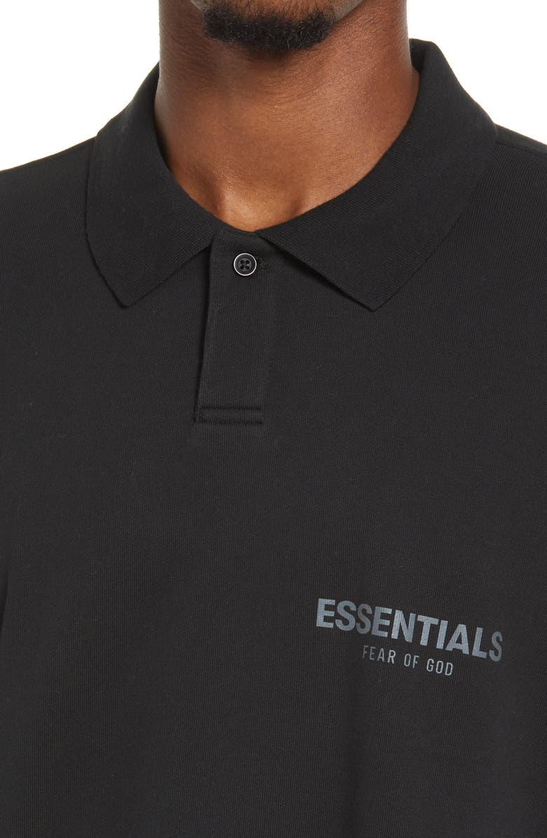 Fear of God Essentials Cotton Jersey Long Sleeve Polo, Alternate, color, 