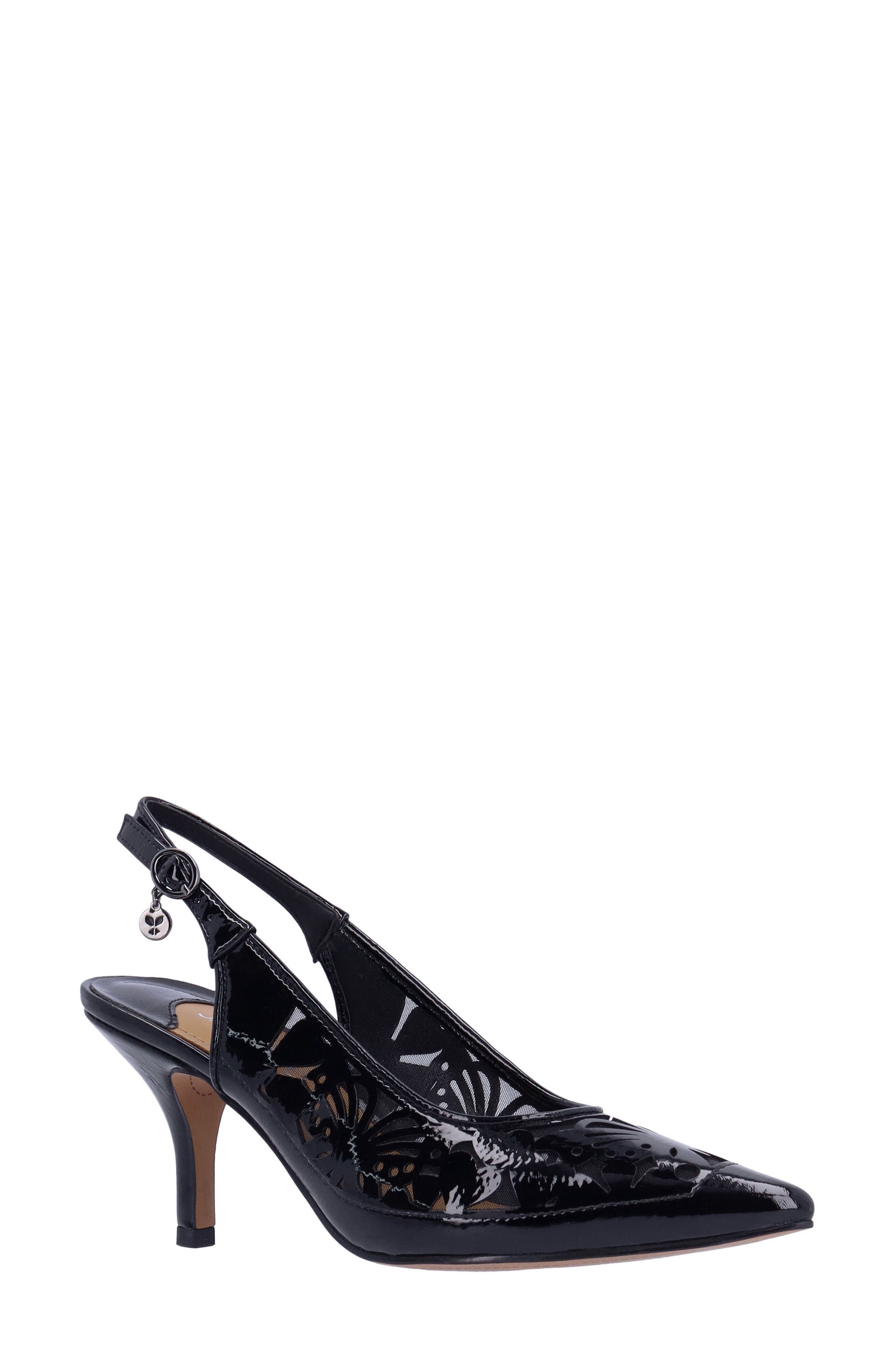 J. Reneé Vanani Slingback Pointed Cap Toe Pump, Main, color, Black