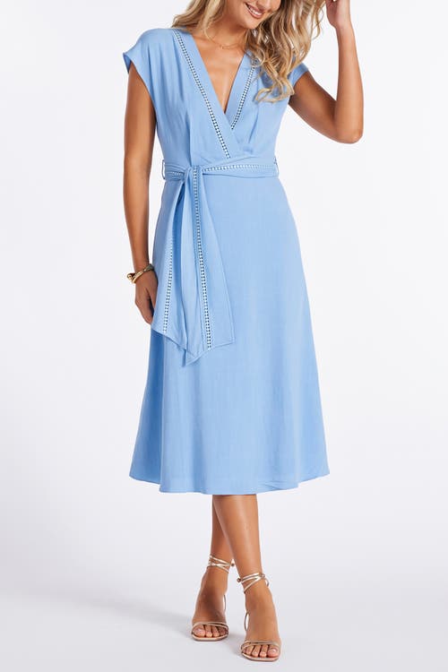 Bishop + Young Salerno Trim Detail Dress In Blue
