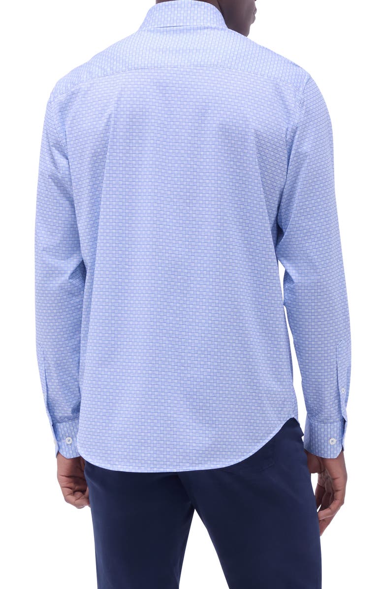 Bugatchi Jules OoohCotton<sup>®</sup> Grid Check Button-Up Shirt, Alternate, color, Air Blue