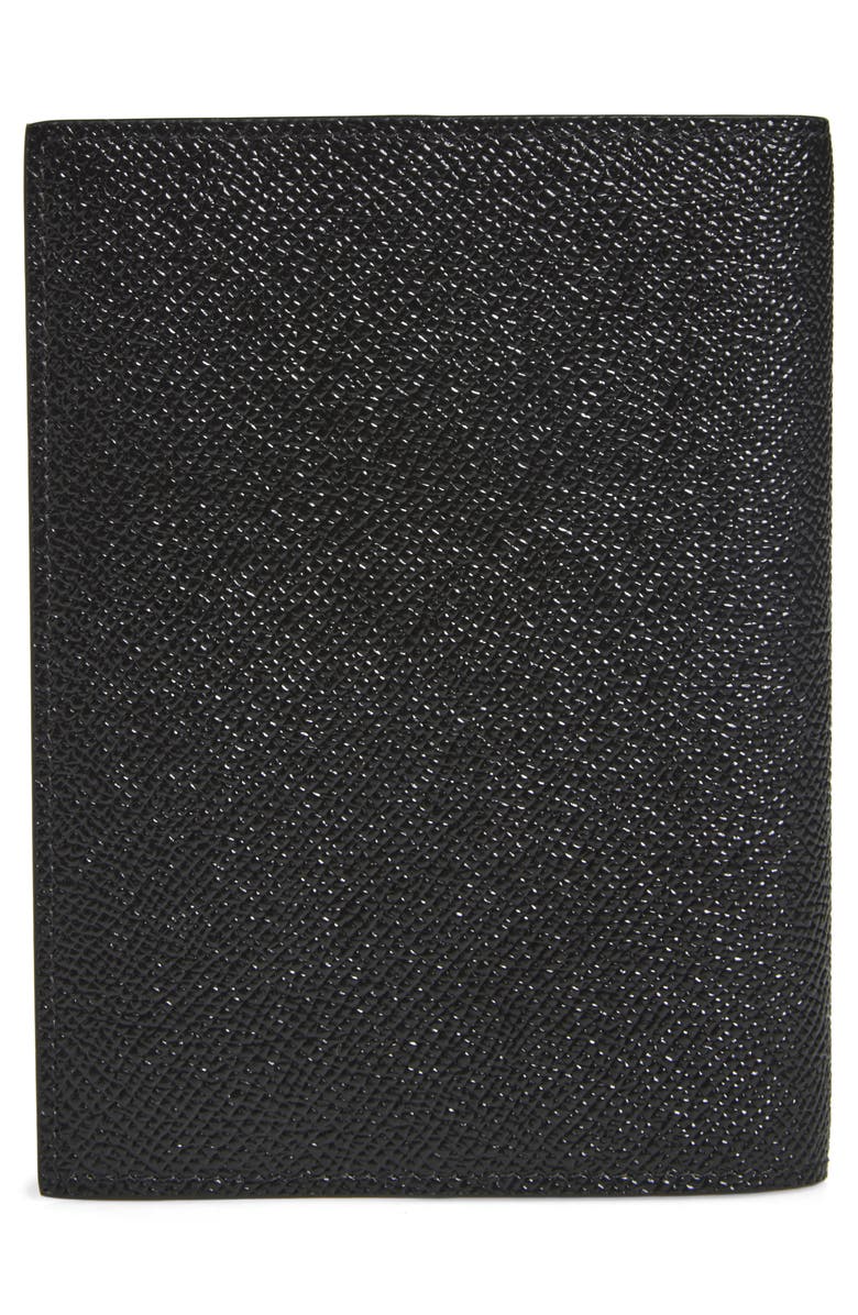 Dolce&Gabbana Logo Plaque Leather Passport Holder, Alternate, color, Black