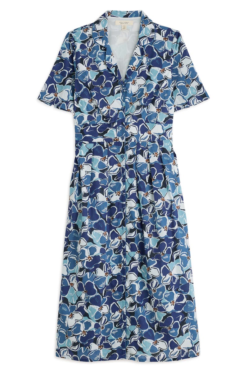 Seasalt Cornwall Floral Print Organic Cotton Midi Shirtdress, Alternate, color, Campion Bloom Washed Marine